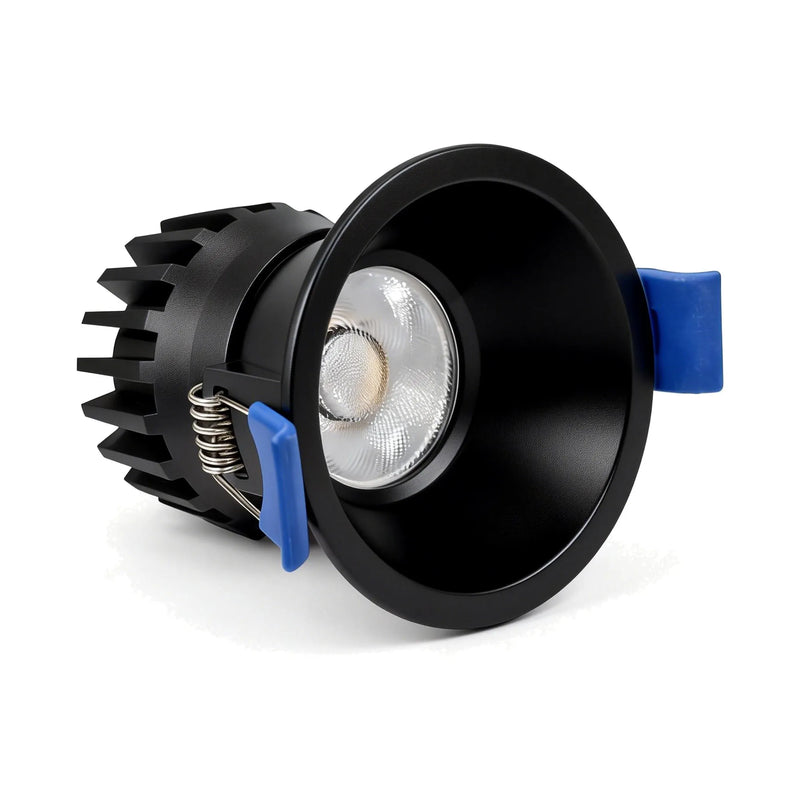 1" LED Round Recessed Light, 550 Lumens, 7W, CCT Selectable, 120V, White or Black
