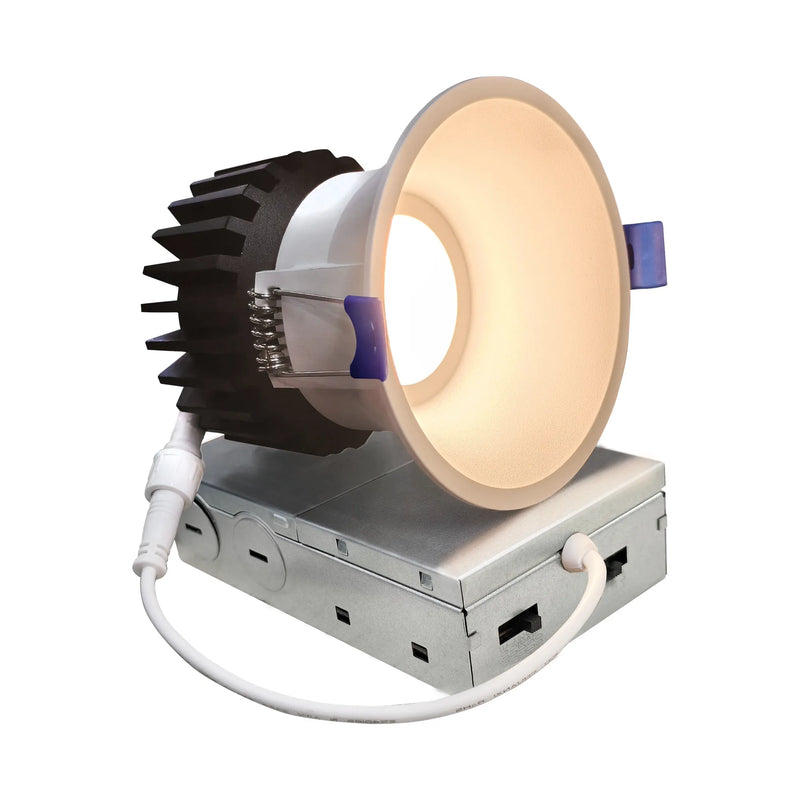 3" LED Round Recessed Light, 1476 Lumen Max, Wattage and CCT Selectable, 120V, White or Black