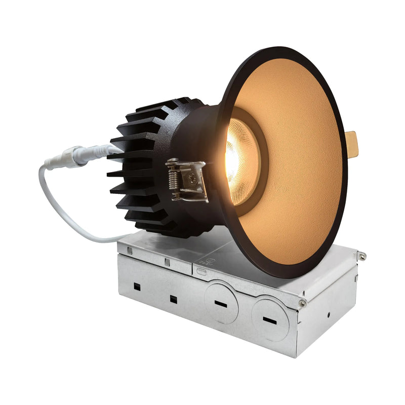 4" LED Round Recessed Light, 1476 Lumen Max, Wattage and CCT Selectable, 120V, White or Black