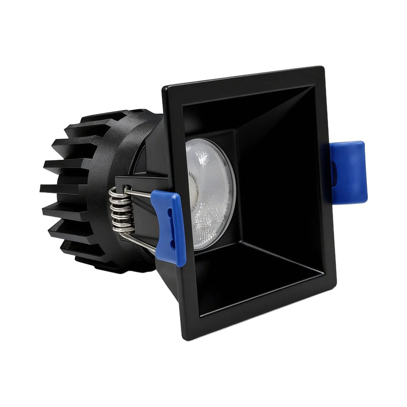 1" LED Square Recessed Light, 550 Lumens, 7W, CCT Selectable, 120V, White or Black