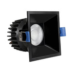2" LED Square Recessed Light, 900 Lumens, 12W, CCT Selectable, 120V, White or Black