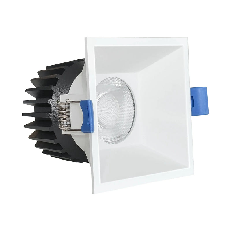 2" LED Square Recessed Light, 900 Lumens, 12W, CCT Selectable, 120V, White or Black