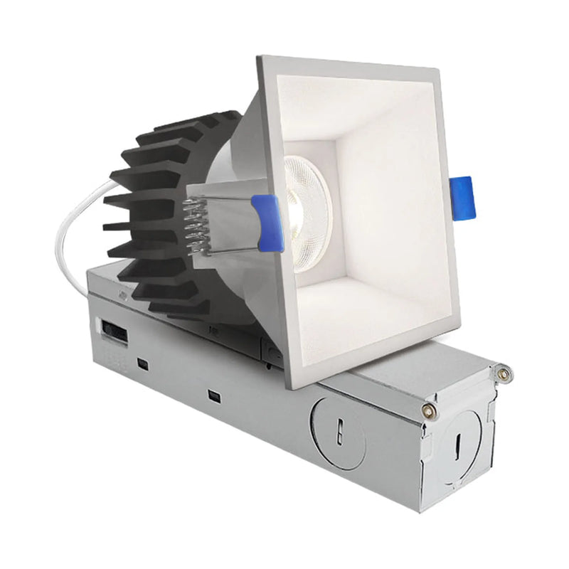 2" LED Square Recessed Light, 900 Lumens, 12W, CCT Selectable, 120V, White or Black