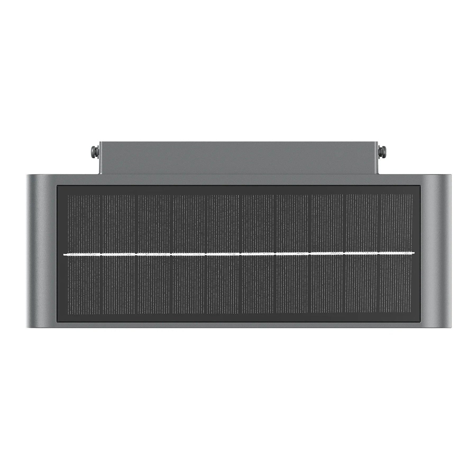 Modern gray ledgeray solar wall light fixture with sleek rectangular design and visible photovoltaic panels