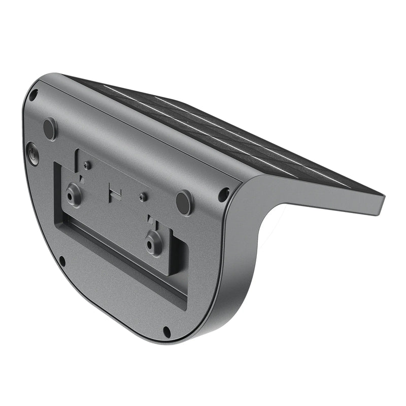 Gray metallic wallray solar wall light with sleek curved design 380 lumens 3w 4000k integrated mounting bracket