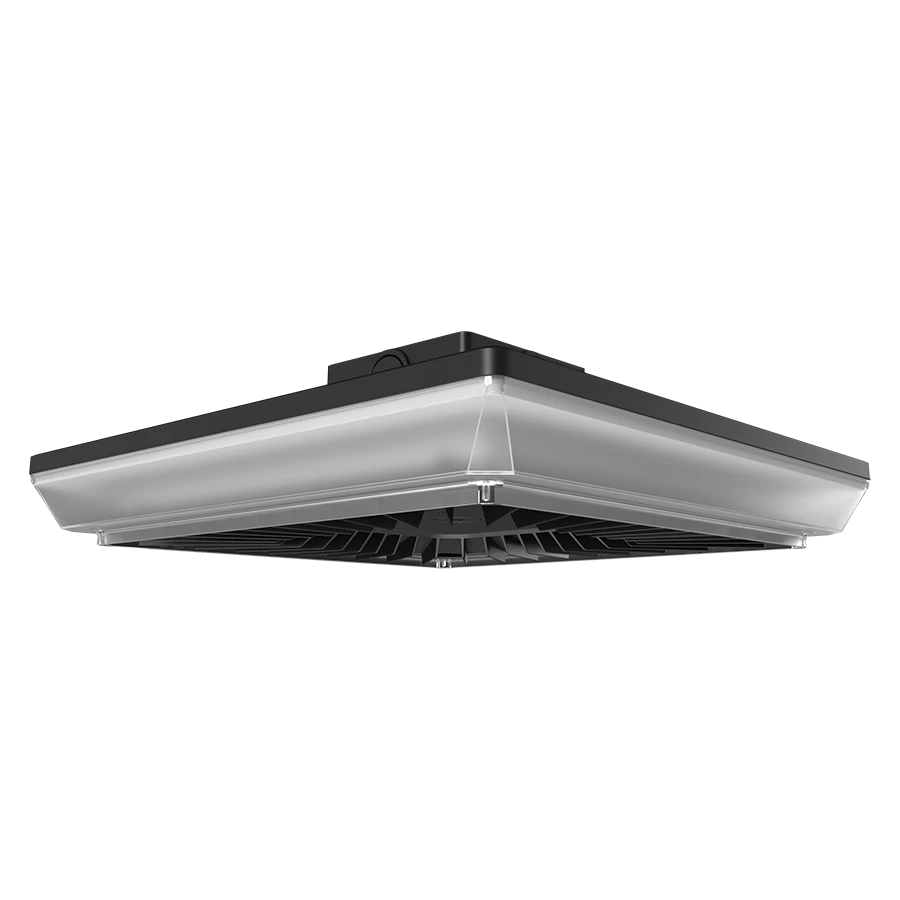 LED Square Canopy Light, 14,348 Lumen Max, Wattage and CCT Selectable, 120-277V or 480V, Integrated Photocell, Bronze or White Finish