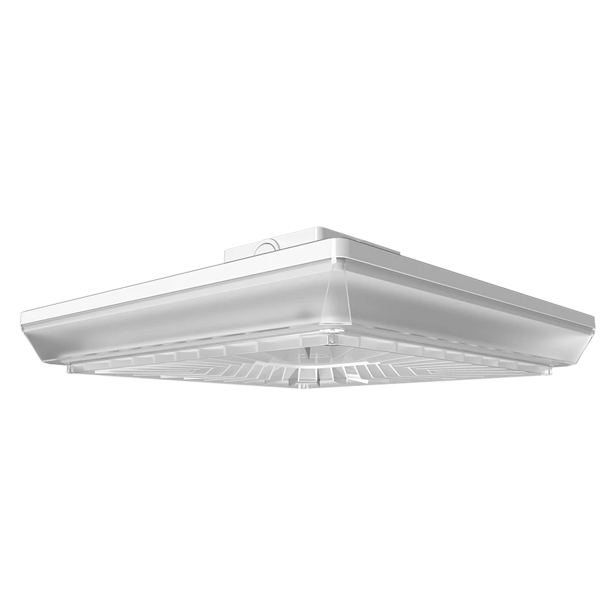 LED Square Canopy Light, 14,348 Lumen Max, Wattage and CCT Selectable, 120-277V or 480V, Integrated Photocell, Bronze or White Finish