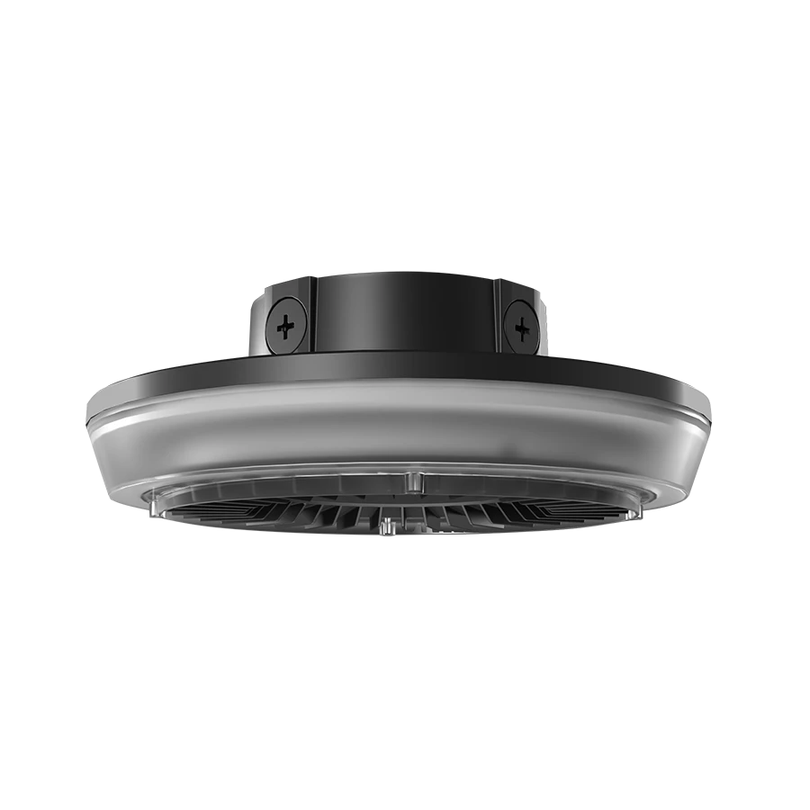 LED Round Canopy Light, 7651 Lumen Max, Wattage and CCT Selectable, 120-277V or 480V, Integrated Photocell, Bronze or White Finish