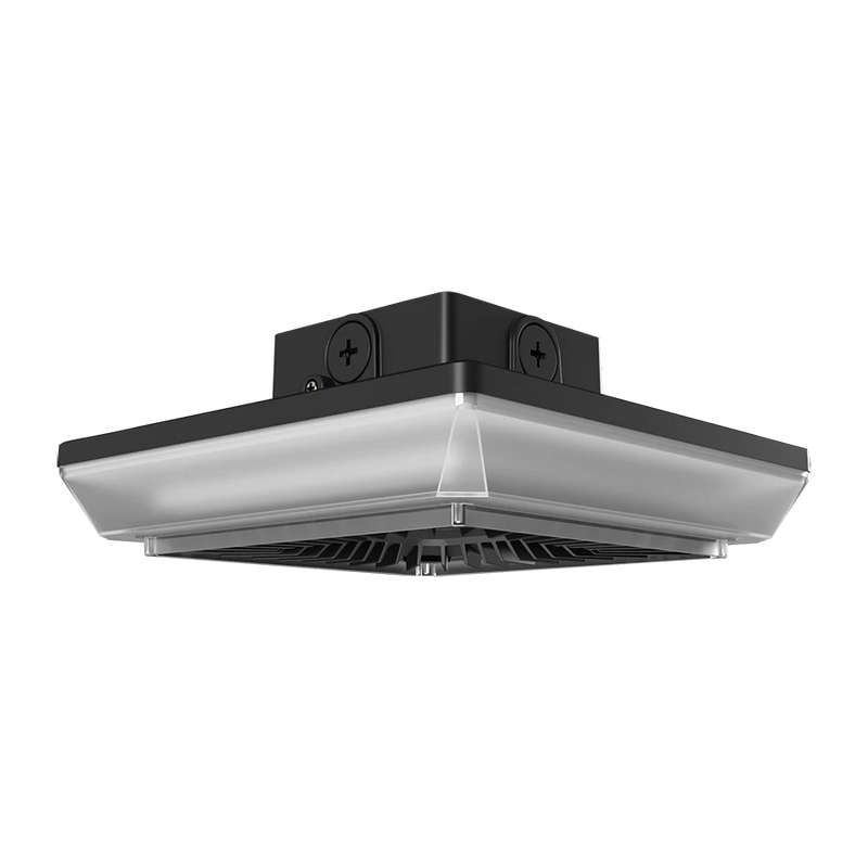 LED Square Canopy Light, 7510 Lumen Max, Wattage and CCT Selectable, 120-277V or 480V, Integrated Photocell, Bronze or White Finish