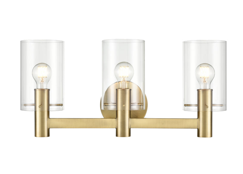 3 Light Vanity, Apolla Collection, Matte Black or VIntage Brass - 55103 ...