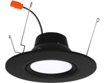 6" Gimbal Retrofit Downlight, 11W, 1150 Lumens, CCT Selectable, 120V, Black Finish