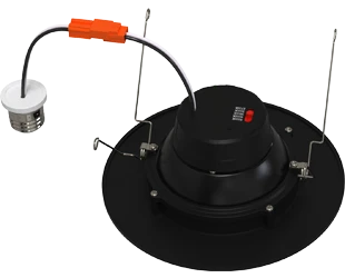 6" Gimbal Retrofit Downlight, 11W, 1150 Lumens, CCT Selectable, 120V, Black Finish