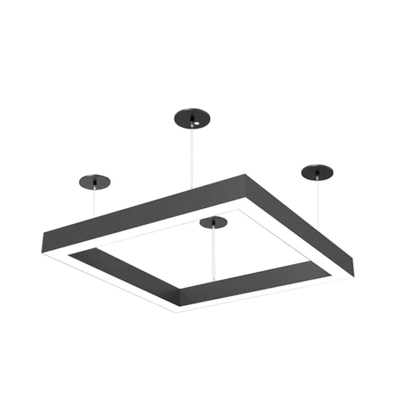 4x4 Square Pattern LED Linear Direct/Indirect Pendant Fixture, 29,900 Lumens, 260 Watt, 120-277V, 4CCT Selectable, White or Black Finish