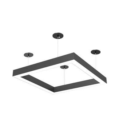 4x4 Square Pattern LED Linear Direct/Indirect Pendant Fixture, 29,900 Lumens, 260 Watt, 120-277V, 4CCT Selectable, White or Black Finish