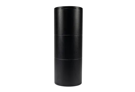 A black cylindrical container or roll-up storage tube with a matte finish, shown vertically against a plain white background.