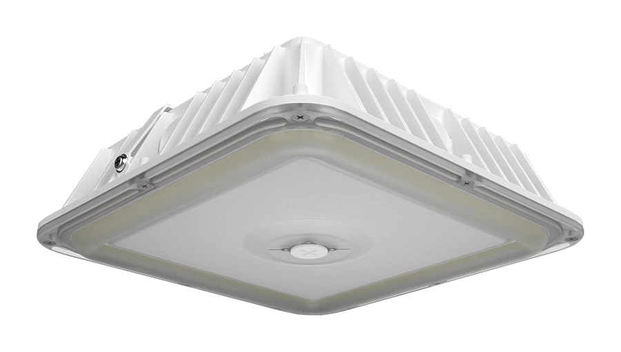 LED Canopy Light, 12,929 Lumen Max, Wattage and CCT Selectable,120-277V, Integrated Photocell, Battery Backup Option, Bronze or White Finish