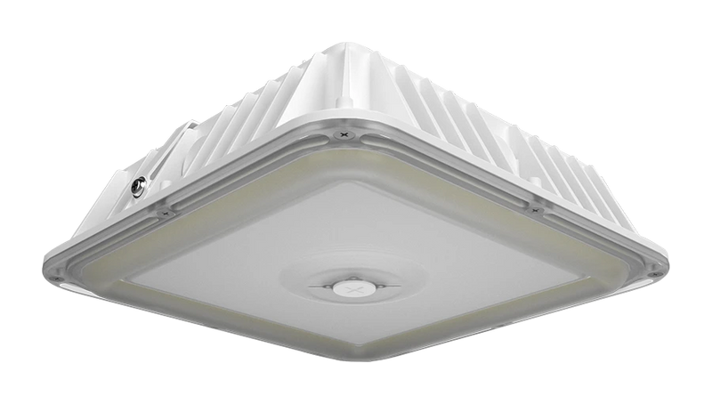 LED Canopy Light, 12,929 Lumen Max, Wattage and CCT Selectable,120-277V, Integrated Photocell, Battery Backup Option, Bronze or White Finish