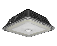 LED Canopy Light, 12,929 Lumen Max, Wattage and CCT Selectable,120-277V, Integrated Photocell, Battery Backup Option, Bronze or White Finish