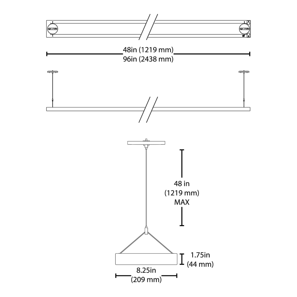 8FT LED Direct/Indirect Edge Lit Linear Light, 10,000 Lumens, 80W, 4000K, 120-277V