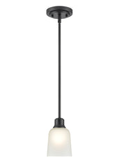 Mini-Pendant Light, Matte Black Finish, Amberle Collection