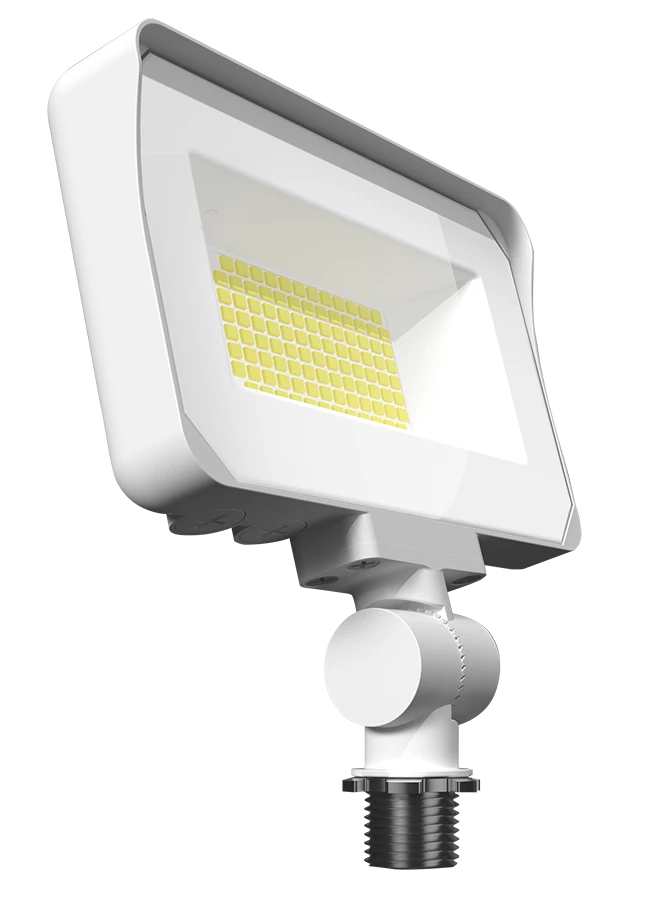 LED Flood Light, 4677 Lumen Max, Wattage and CCT Selectable, 120-277V, Bronze or White Finish