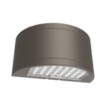 Bronze half moon LED wall pack on a white background