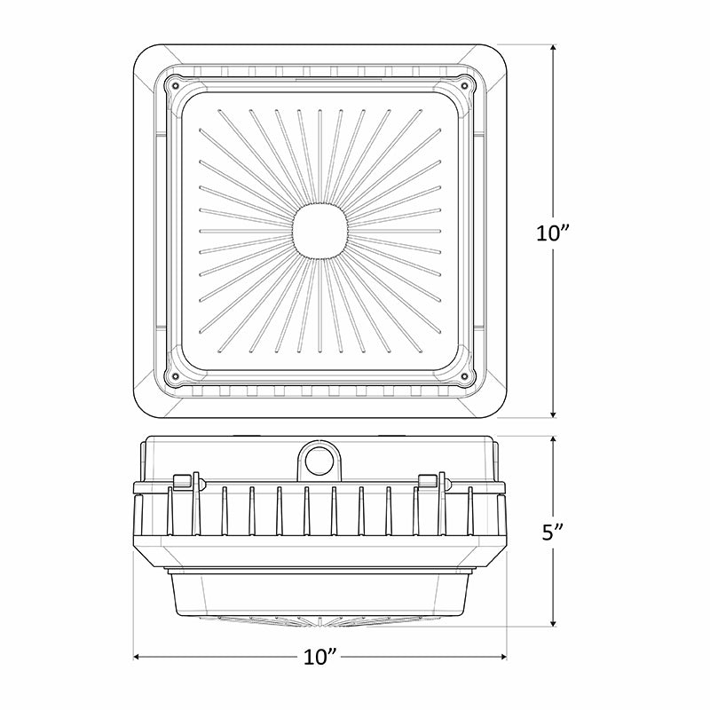 LED Canopy Light 100W, 13000 Lumens, 4000K or 5000K, 120-277V