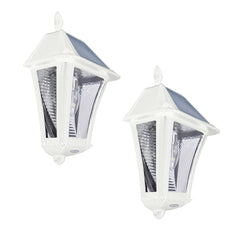 2 Pack Baytown II Sconce Solar Lamp, 100 Lumens, 2W, 2700K, White Finish