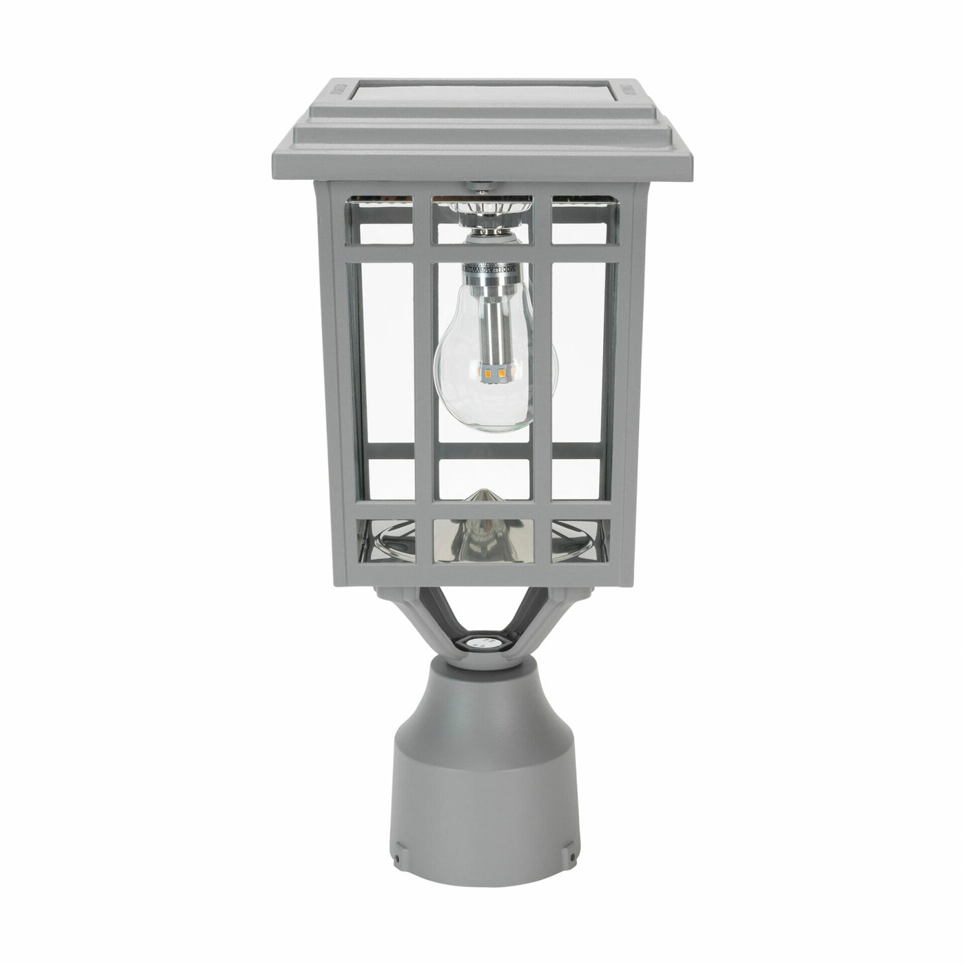 Prairie Bulb Solar Lamp w/GS Light Bulb, 50 Lumens, 3.6V, 1.3 Watts, 2700 CCT, Black or Grey Finish, Post, Flat or Wall Mount