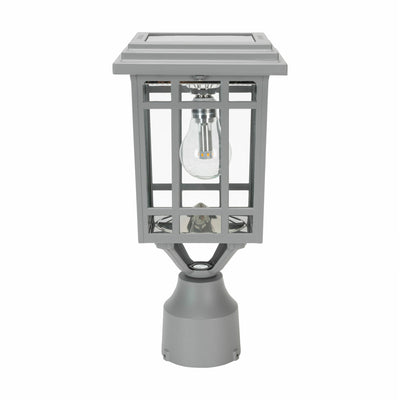 Prairie Bulb Solar Lamp w/GS Light Bulb, 50 Lumens, 3.6V, 1.3 Watts, 2700 CCT, Black or Grey Finish, Post, Flat or Wall Mount