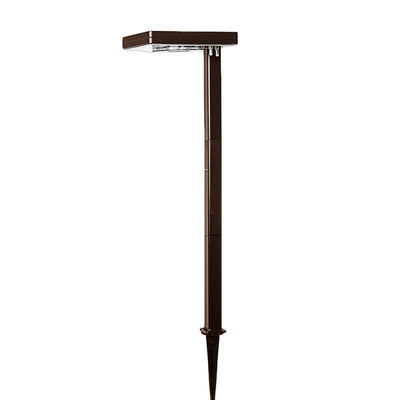 Contemporary Square Solar Path Light with 3 Ground Stake Mounting Options, Bronze