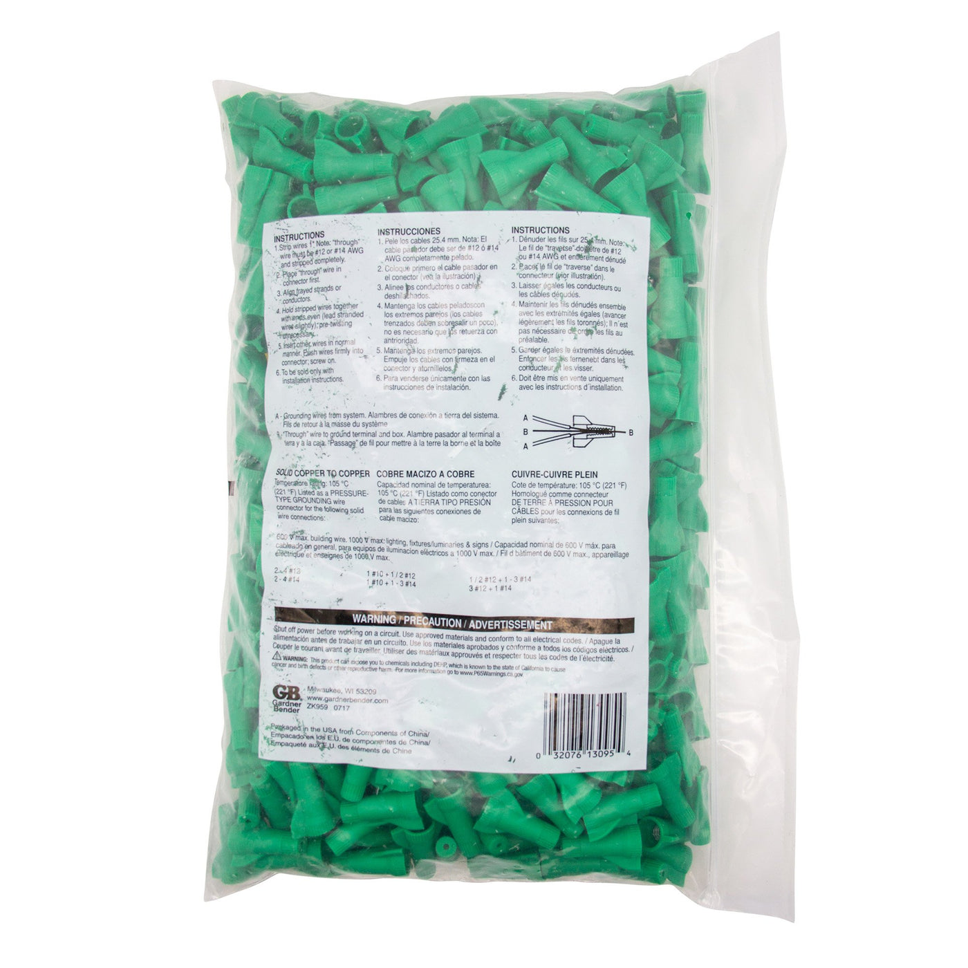 Gardner Bender 13-095 GreenGard, Green, #95; 500/Bag