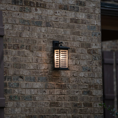 Farmhouse Solar Wall Light, 130 Lumens, 3.4W, 2700K, Black Finish