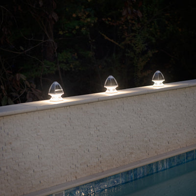 4 Pack LED Gothic Solar Post Cap Light, 40 Lumens, 2.65W, 3.2V, CCT Selectable 3100K,6000K, Black or White Finish