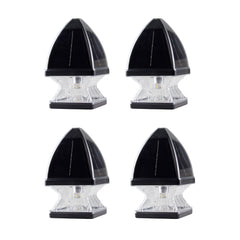 4 Pack LED Gothic Solar Post Cap Light, 40 Lumens, 2.65W, 3.2V, CCT Selectable 3100K,6000K, Black or White Finish