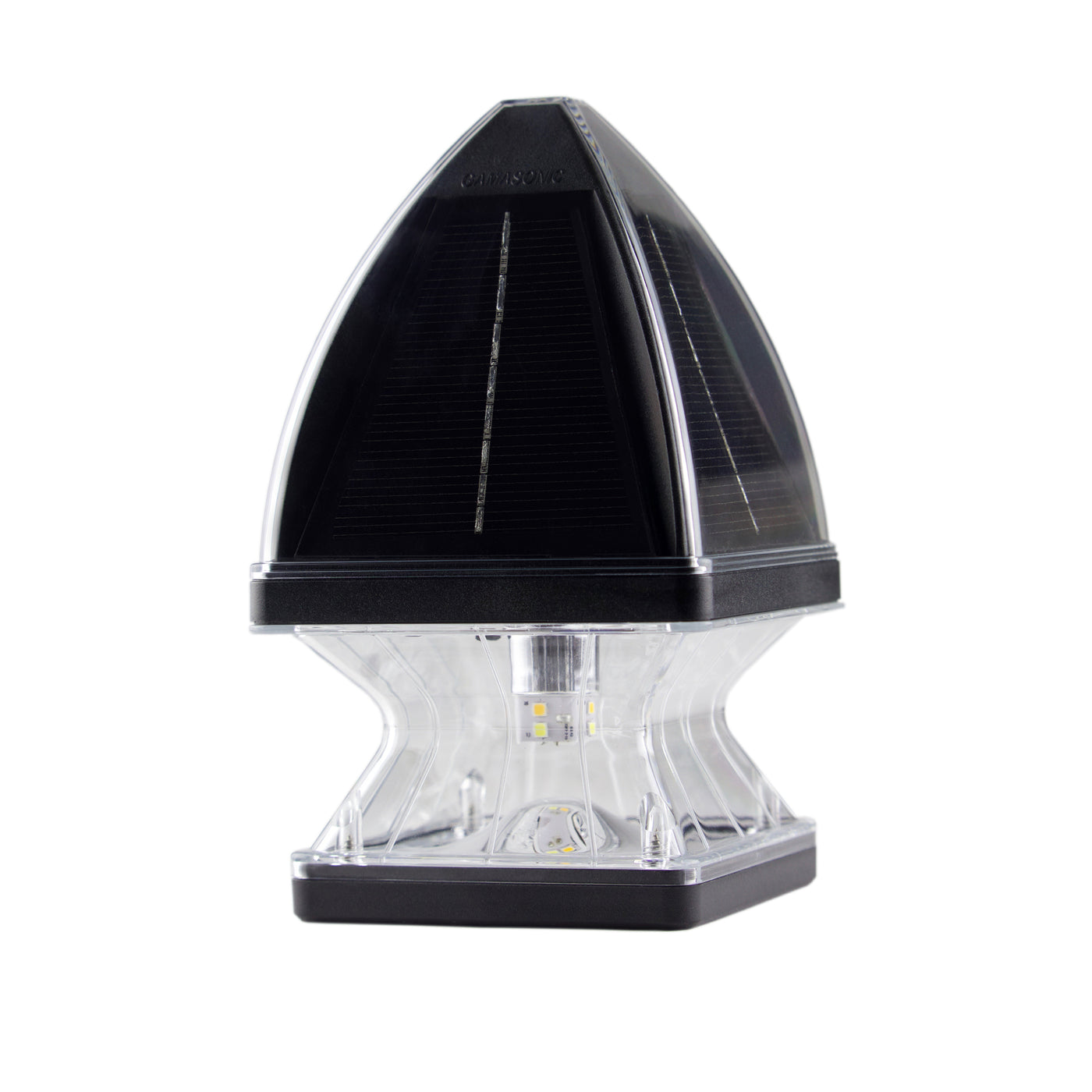 4 Pack LED Gothic Solar Post Cap Light, 40 Lumens, 2.65W, 3.2V, CCT Selectable 3100K,6000K, Black or White Finish