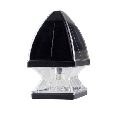 4 Pack LED Gothic Solar Post Cap Light, 40 Lumens, 2.65W, 3.2V, CCT Selectable 3100K,6000K, Black or White Finish