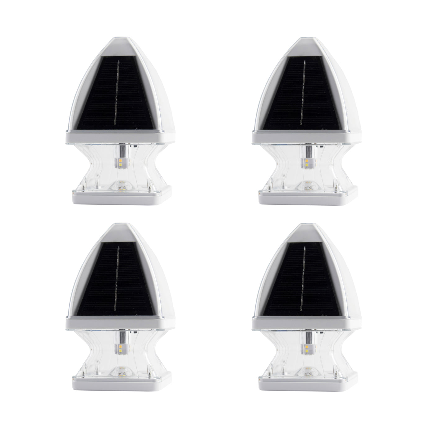 4 Pack LED Gothic Solar Post Cap Light, 40 Lumens, 2.65W, 3.2V, CCT Selectable 3100K,6000K, Black or White Finish
