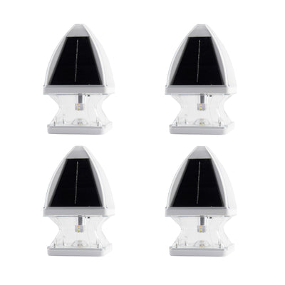 4 Pack LED Gothic Solar Post Cap Light, 40 Lumens, 2.65W, 3.2V, CCT Selectable 3100K,6000K, Black or White Finish