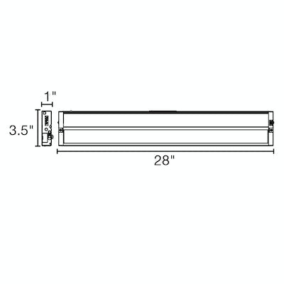 28" LED Undercabinet Light, 5-Color Temp, 12 watt, 120V, White