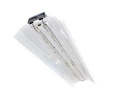 8 Foot LED Medium Body Industrial Strip, 48, 97 or 114 watt with White Steel Reflector