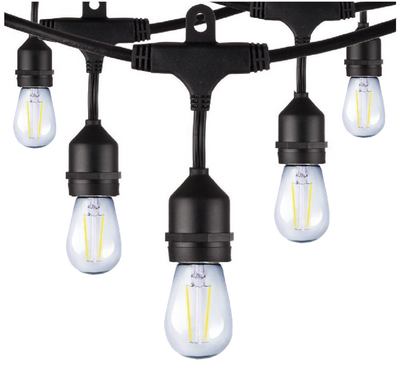 Commercial Grade LED string lights 120v 12 lamp IP65 Rated