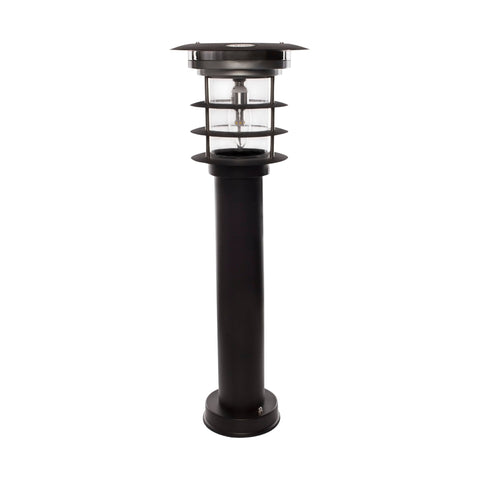 Stainless Steel Bollard Solar Lamp with Mini EZ Anchor, Black or Silver