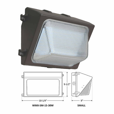 LED Non-Cutoff Wall Pack w/Glass Lens, 30 Watt, 120-277V, 3000K and 4000K
