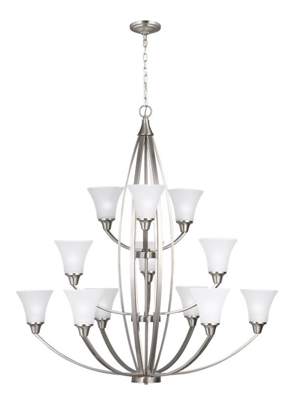 Metcalf Collection - Twelve Light Chandelier | Finish: Brushed Nickel - 3113212EN3-962
