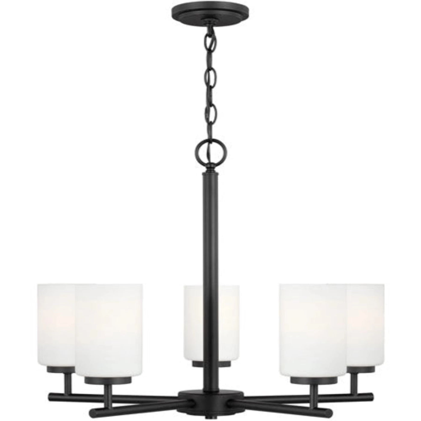 Oslo 5 Light 24" Chandelier Ceiling Light, Midnight Black