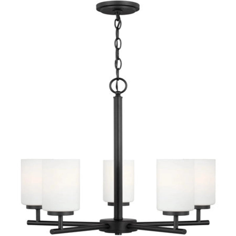 Oslo 5 Light 24" Chandelier Ceiling Light, Midnight Black