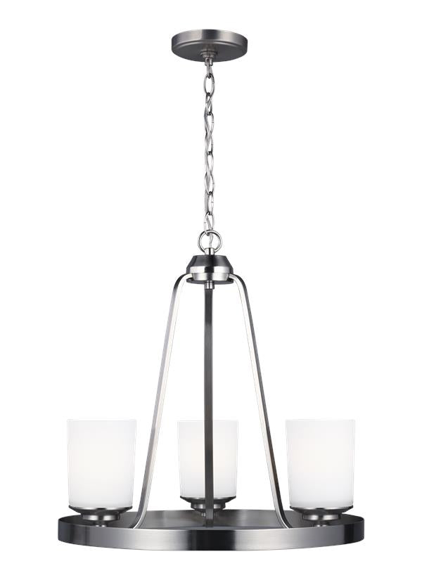 Kemal Collection - Three Light Chandelier | Finish: Brushed Nickel - 3130703-962