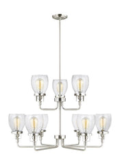 Belton Collection - Nine Light Up Chandelier | Finish: Brushed Nickel - 3214509-962