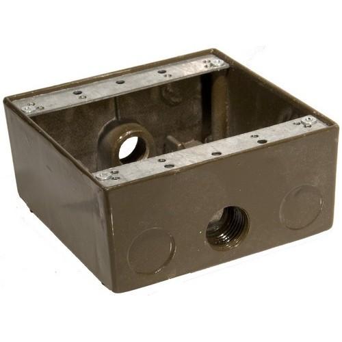 Weatherproof Boxes – Two Gang 30.5 Cubic Inch Capacity – 3 Outlet Holes